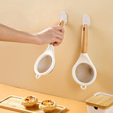 Strecuratoare, Mini Sita din Inox Silicon si Lemn, Vivimall, Sita pentru Bucatarie pentru Faina, Ceai si Alte Alimente, 25 x 10 cm Alb - vivimall.ro