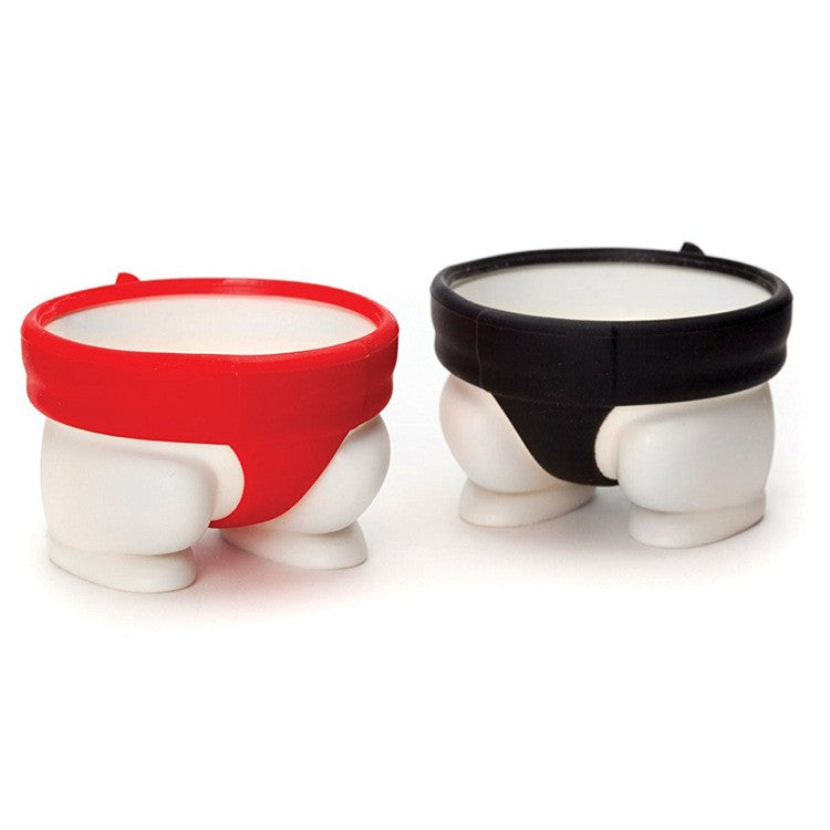 Set 2 Suporturi Pentru Oua Fierte, Model Sumo, Din Silicon Si Pp, Multicolor - vivimall.ro