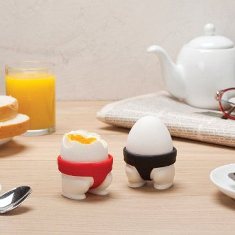 Set 2 Suporturi Pentru Oua Fierte, Model Sumo, Din Silicon Si Pp, Multicolor - vivimall.ro