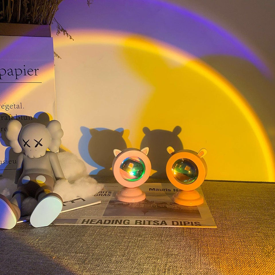 Lampa De Veghe Cu Proiectie Rgb Cu Telecomanda, Lumina Ambientala Pentru Atmosfera Romantica, Iepuras, Roz - vivimall.ro