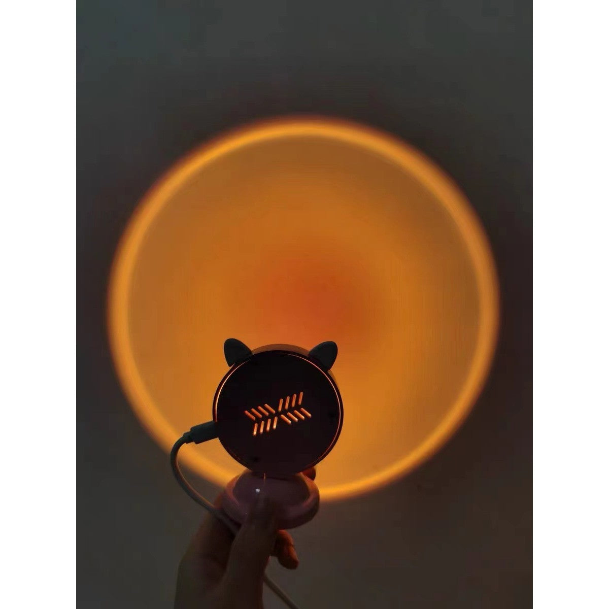 Lampa de veghe cu proiectie Multicolor RGB cu telecomanda, Vivimall, lumina ambientala pentru atmosfera romantica, iepuras, Roz - vivimall.ro