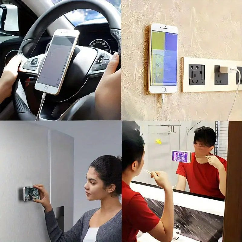 Suport Adeziv Universal, Flippy, pentru Telefon/Tableta, cu 24 Ventuze, potrivit pentru Tik-Tok/Selfie/Vizionare Video, din Silicon, 8 x 5.5 x 1 cm, Negru - vivimall.ro