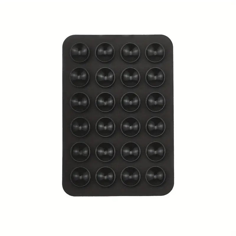 Suport Adeziv Universal, Flippy, pentru Telefon/Tableta, cu 24 Ventuze, potrivit pentru Tik-Tok/Selfie/Vizionare Video, din Silicon, 8 x 5.5 x 1 cm, Negru - vivimall.ro