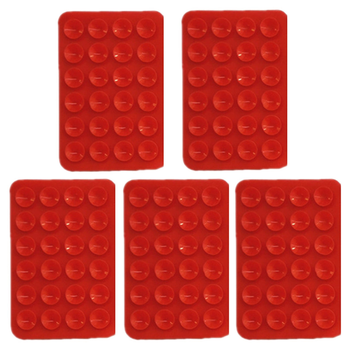 Suport Adeziv Universal, Flippy, pentru Telefon/Tableta, cu 24 Ventuze, potrivit pentru Tik-Tok/Selfie/Vizionare Video, din Silicon, 8 x 5.5 x 1 cm, Rosu - vivimall.ro