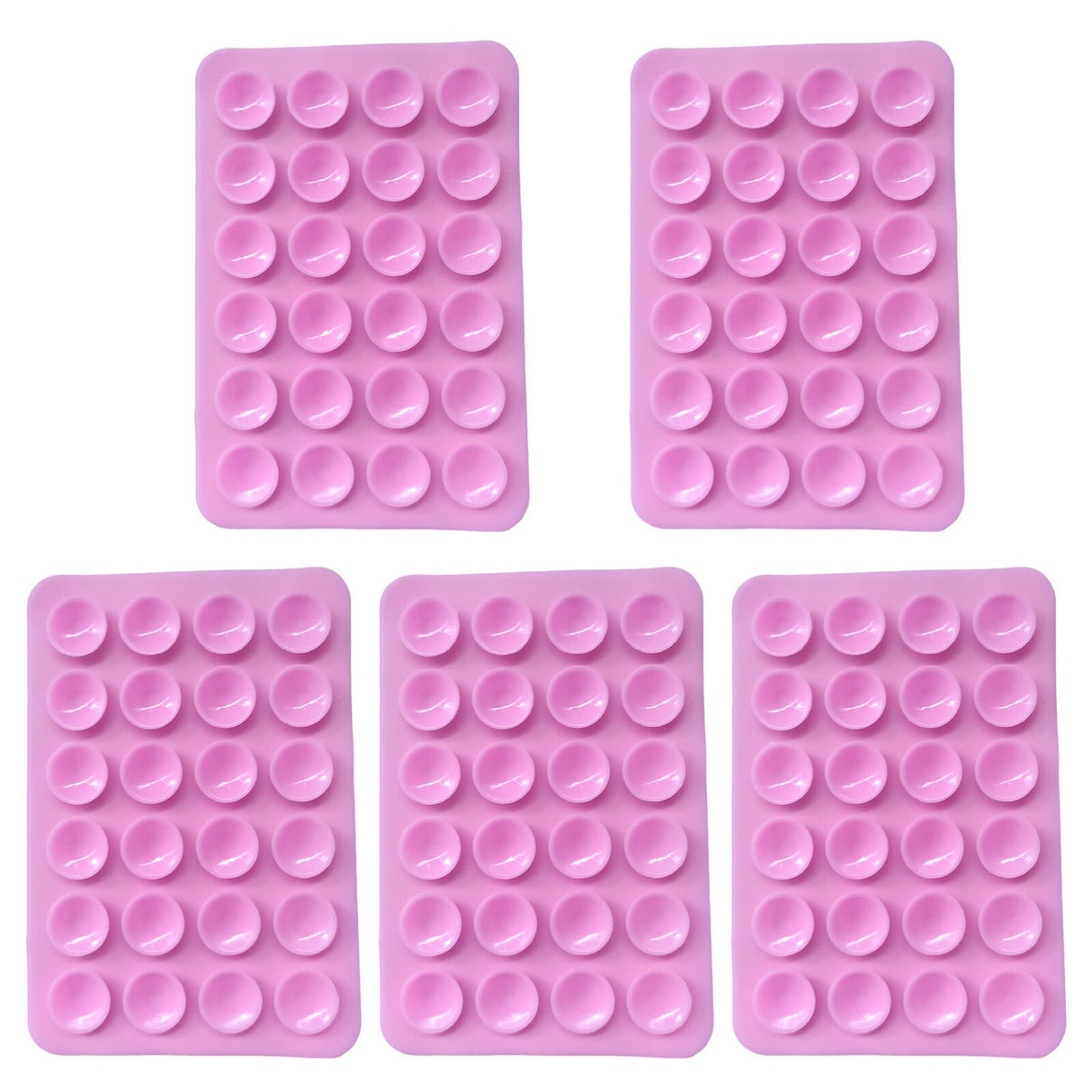 Suport Adeziv Universal, Flippy, pentru Telefon/Tableta, cu 24 Ventuze, potrivit pentru Tik-Tok/Selfie/Vizionare Video, din Silicon, 8 x 5.5 x 1 cm, Roz - vivimall.ro