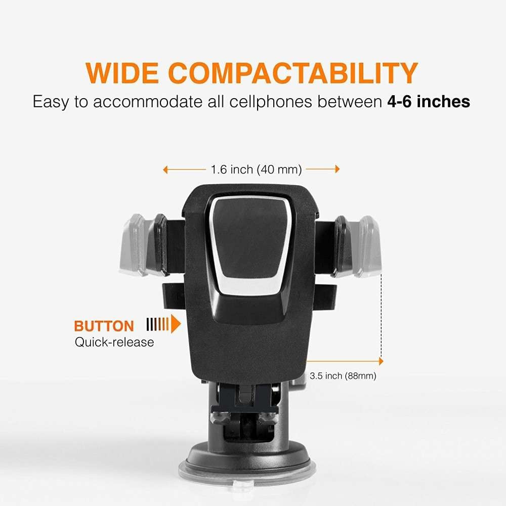 Suport auto Flippy 3rd pentru telefon, Negru - vivimall.ro