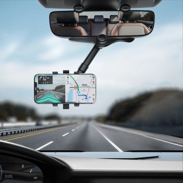 Suport Auto Cu Atasare La Oglinda Retrovizoare, Rotativ 360 De Grade si Retractabil, Multifuncè›Ional, Compatibil Cu Toate Telefoanele Mobile - vivimall.ro
