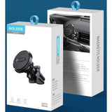 Suport Auto Magnetic Vivimall 360 grade cu prindere de grila de aerisire, 50 mm, Ajustabil, 4 Magneti  incorporati, Negru - vivimall.ro