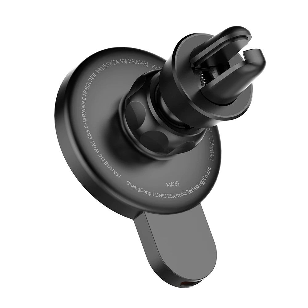 Suport auto MagSafe cu incarcare wireless 15W, Flippy, pentru seria iPhone 12, seria iPhone 13 si seria iPhone 14, Negru, Resigital - vivimall.ro