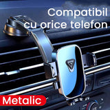 Suport Auto Multifunctional pentru Telefon, Flippy, Suport pentru Navigatie, Rotativ cu Ventuza, cu fixare Geam si Parbriz, 20 x 14 x 11 cm, Albastru oglinda - vivimall.ro