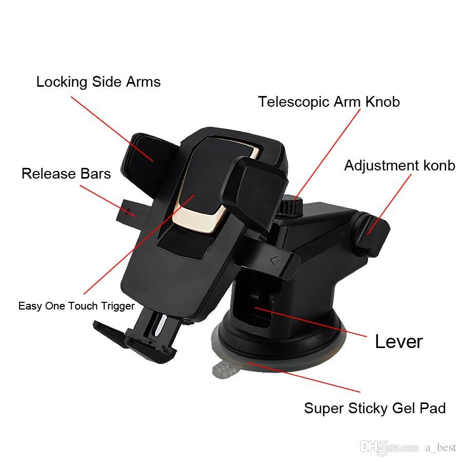 Suport Auto Pentru Telefon, 2Nd A1 Telescopic Cu Ventuza