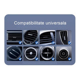 Suport Auto Telefon Flippy, Prindere Grila Ventilatie, Tija Fixare Reglabila, Rotativ 90 grade, Design Modern, Detalii Fine, Material Plastic si Silicon, 11 x  8.5 cm, Model 2, Negru - vivimall.ro