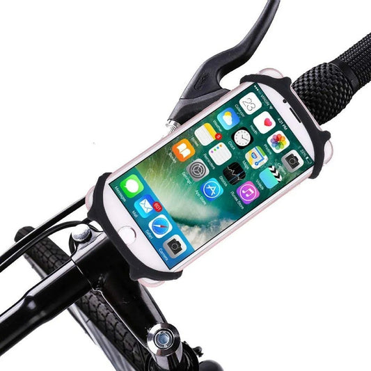 Suport Telefon pentru Bicicleta, Motocicleta, Trotineta,  din Silicon 4-7 inch, Negru - vivimall.ro