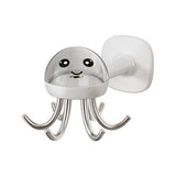 Suport Cuier pentru Perete, Vivimall, Model Caracatita, Adeziv, 10 x 8.5 cm, 6 Brate, Alb - vivimall.ro