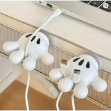 Suport De Baie, Multifunctional, Pentru Periute/Cabluri, Din Pvc, Cu Ventuza, Model Manusa Mickey Mouse, 7 X 6.5 Cm, Alb - vivimall.ro