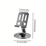 Suport de Birou pentru Telefon sau Tableta, Flippy, din Metal, Pliabil, 5.7 x 13.5 x 8.7 cm, Universal, Gri Metalic - vivimall.ro