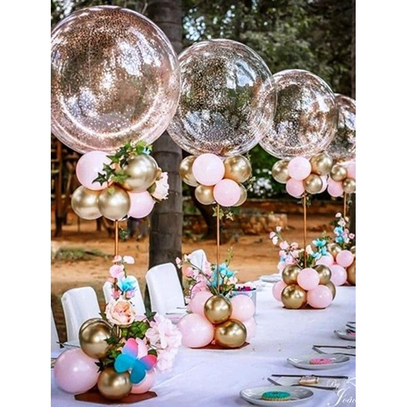 Suport de Masa pentru Baloane, Flippy, Accesoriu Decorativ, din Plastic, 70 cm, Transparent