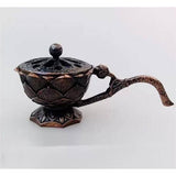 Suport de Tamaiat, Vivimall, din Aliaj de Zinc, Model Lotus, Ignifug, 9.7 x 4.8 x 4.7 cm, Cupru - vivimall.ro