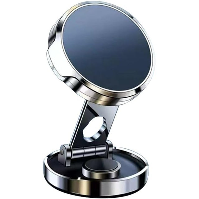 Suport de Telefon, Vivimall, cu Adeziv, din ABS si Magnet, Pliabil, Diametru 4.4 cm, Universal, Argintiu - vivimall.ro