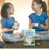 Aparat de Cafea pentru Copii, Flippy, Espressor de Cafea pentru Copii, Jucarie din Lemn, Set Barista din 10 Piese, 15 x 12.2 x 21.5 cm, Verde/Albastru - vivimall.ro