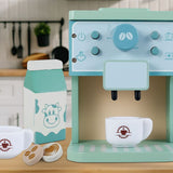 Aparat de Cafea pentru Copii, Flippy, Espressor de Cafea pentru Copii, Jucarie din Lemn, Set Barista din 10 Piese, 15 x 12.2 x 21.5 cm, Verde/Albastru - vivimall.ro
