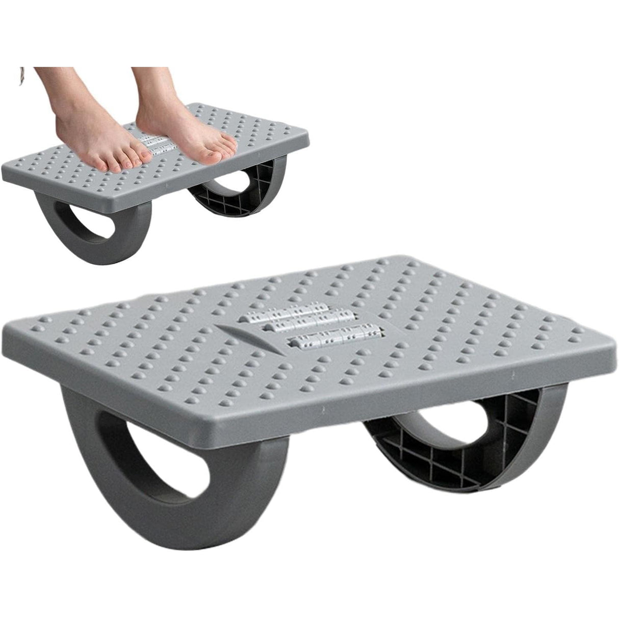 Suport Ergonimic Pentru Picioare, Plastic, Cu Role De Masaj Pentru Talpi, Pentru Birou, Usor De Transportat, Detasabil, 33.5X24X12 Cm - vivimall.ro