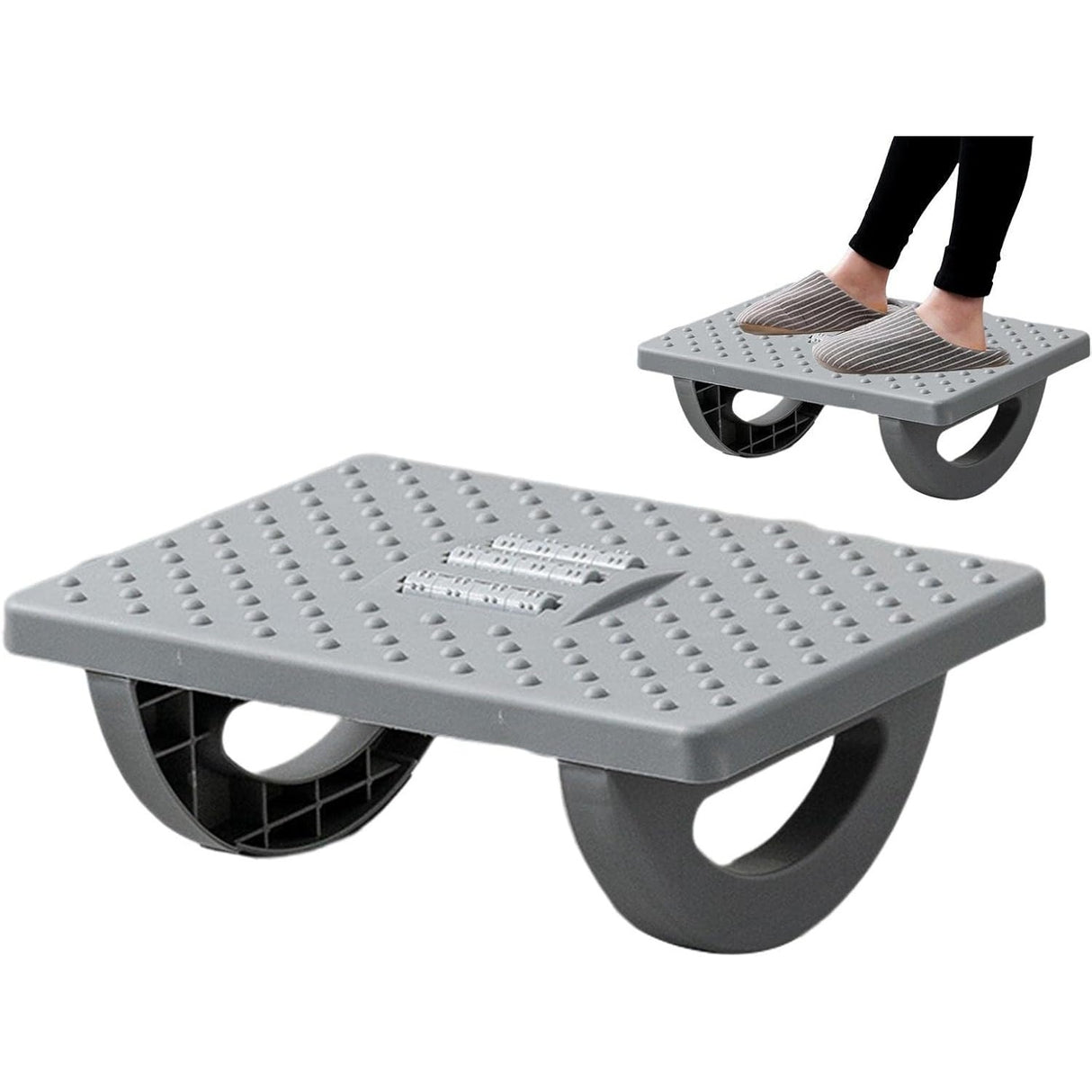 Suport Ergonimic Pentru Picioare, Plastic, Cu Role De Masaj Pentru Talpi, Pentru Birou, Usor De Transportat, Detasabil, 33.5X24X12 Cm - vivimall.ro