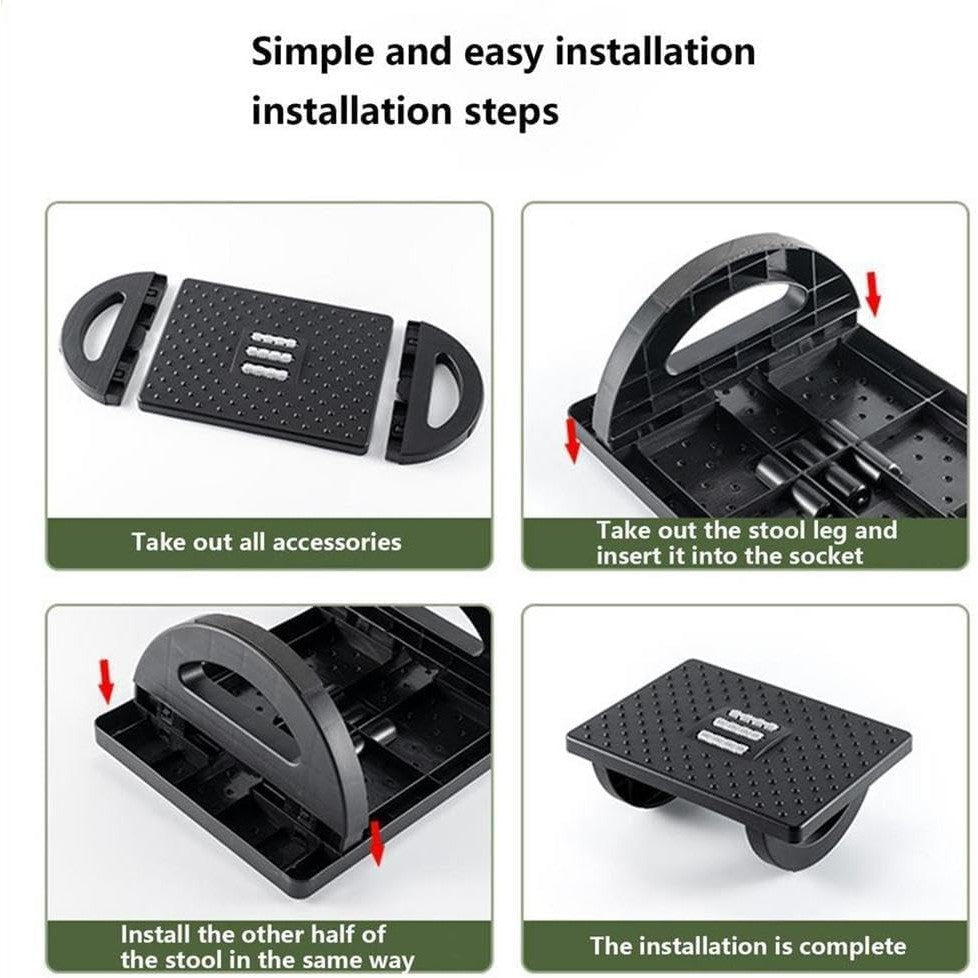 Suport Ergonimic Pentru Picioare, Plastic, Cu Role De Masaj Pentru Talpi, Pentru Birou, Usor De Transportat, Detasabil, 33.5X24X12 Cm - vivimall.ro