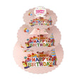 Suport Etajat pentru Prajituri, Flippy, cu Tematica Happy Birthday, 3 Nivele, Model 2, 38x34x1cm, Multicolor - vivimall.ro