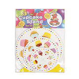 Suport Prajituri, Flippy, 3 Etaje, Design de Petrecere, pentru Prajituri, Candy Bar, din Carton, Galben/Multicolor - vivimall.ro