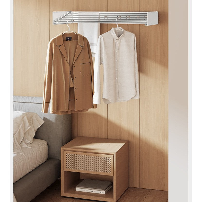 Suport Haine, Depozitare Si Uscare Rufe, Din Aluminiu, Pliabil, Impermeabil, Montare Prin Perforare, 80 Cm - vivimall.ro