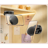 Suport Magnetic Auto pentru Telefon, cu Ventuza, Pliabil si Retractabil, Fixare prin Vid si Magnet, Rotativ 360° - vivimall.ro