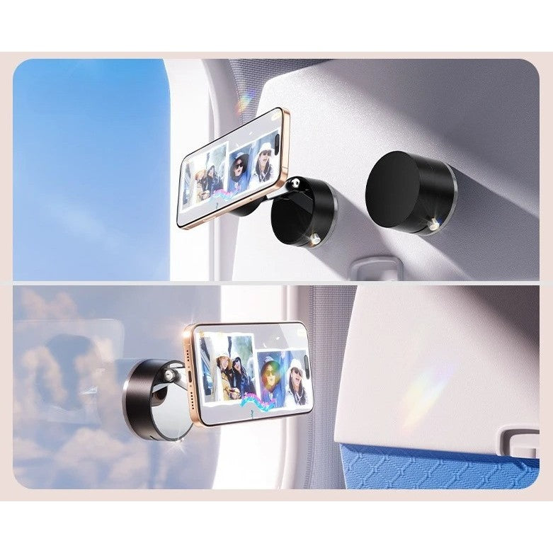 Suport Magnetic Auto pentru Telefon, cu Ventuza, Pliabil si Retractabil, Fixare prin Vid si Magnet, Rotativ 360° - vivimall.ro