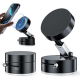 Suport Magnetic Auto pentru Telefon, cu Ventuza, Pliabil si Retractabil, Fixare prin Vid si Magnet, Rotativ 360° - vivimall.ro