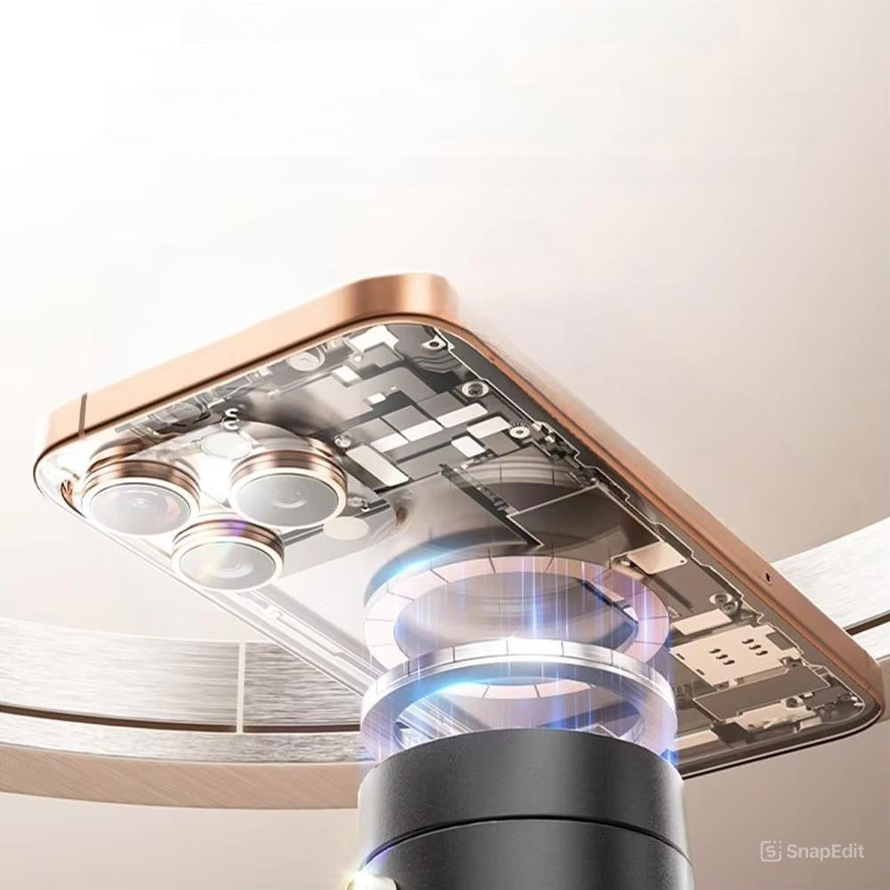 Suport Magnetic Auto pentru Telefon, cu Ventuza, Pliabil si Retractabil, Fixare prin Vid si Magnet, Rotativ 360° - vivimall.ro