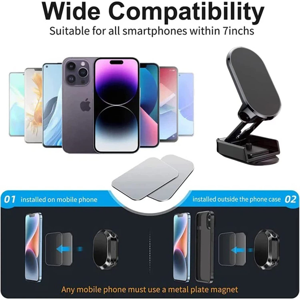 Suport Auto Magnetic Multifuncè›Ional Universal, Compatibil Cu Toate Dimensiunile De Telefon