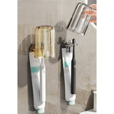 Suport Multifunctional 2 In 1, Pahar Si Suport Pentru Periuta De Dinti, Plastic, Dimensiune: 10.4 X 7.3 X 7.3 Cm - vivimall.ro