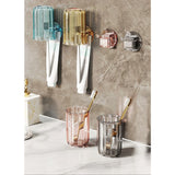 Suport Multifunctional 2 In 1, Pahar Si Suport Pentru Periuta De Dinti, Plastic, Dimensiune: 10.4 X 7.3 X 7.3 Cm - vivimall.ro