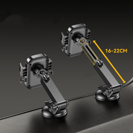 Suport Multifunctional pentru Telefon, Flippy, Car Holder, Suport Rotativ pentru Telefon cu Ventuza si Prindere pe Parbriz sauu Bord, 19 x 10 x 9 cm, Negru- - vivimall.ro