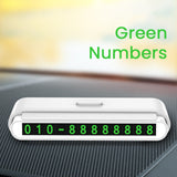 Suport Numar de Telefon pentru Parcare Auto, Vivimall, Suport pentru Numarul detelefon, Banda glisanta pentru Ascundere, Banda Adeziva Inclusa, 120 x 48 x 24 mm, Cifre Verzi, Alb - vivimall.ro