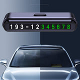 Suport Numar de Telefon pentru Parcare Auto, Vivimall, Suport pentru Numarul detelefon, Banda glisanta pentru Ascundere, Banda Adeziva Inclusa, 120 x 48 x 24 mm, Cifre Verzi, Negru Mat - vivimall.ro