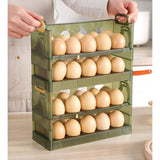 Suport Organizator Pentru Oua, Pentru Frigider, Verde Transparent, Capacitate 20 Oua, Doua Straturi, Cu Data De Expirare, 25.5X10X17 Cm - vivimall.ro