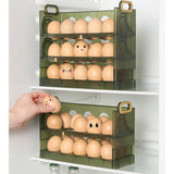 Suport Organizator Pentru Oua, Pentru Frigider, Verde Transparent, Capacitate 20 Oua, Doua Straturi, Cu Data De Expirare, 25.5X10X17 Cm - vivimall.ro