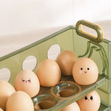 Suport Organizator pentru Oua, Vivimall, pentru Frigider, Verde transparent, Capacitate 20 oua, Doua straturi, cu Data de Expirare, 25.5x10x17 cm - vivimall.ro