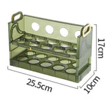 Suport Organizator Pentru Oua, Pentru Frigider, Verde Transparent, Capacitate 20 Oua, Doua Straturi, Cu Data De Expirare, 25.5X10X17 Cm - vivimall.ro