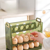 Suport Organizator Pentru Oua, Pentru Frigider, Verde Transparent, Capacitate 30 Oua, Trei Straturi, Cu Data De Expirare, 25.5X10X23 Cm - vivimall.ro