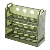 Suport Organizator Pentru Oua, Pentru Frigider, Verde Transparent, Capacitate 30 Oua, Trei Straturi, Cu Data De Expirare, 25.5X10X23 Cm - vivimall.ro
