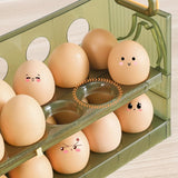 Suport - Organizator pentru Oua in Frigider, Vivimall, pentru 20 de oua in 2 Straturi, din Plastic 25.5 x 10 x 17 cm, Verde Transparent - vivimall.ro