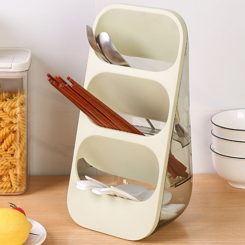 Suport - Organizator Pentru Tacamuri, 3 Compartimente, Suport Pentru Cosmetica, Ustensile, Material Pp Durabil, 33 X 16 X 15 Cm - vivimall.ro