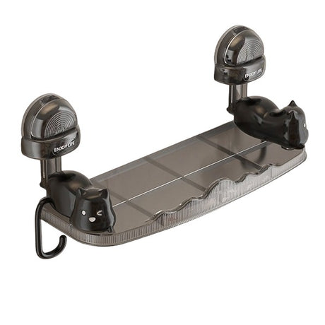 Suport Pentru Baie, Montare Pe Perete, Model Pisicute, Abs, Adeziv, Raft Pentru Depozitare, 33.4X17.7 Cm - vivimall.ro